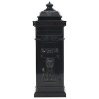Pilaar brievenbus vintage stijl roestbestendig aluminium zwart 3