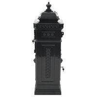 Pilaar brievenbus vintage stijl roestbestendig aluminium zwart 6