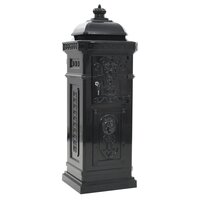 Pilaar brievenbus vintage stijl roestbestendig aluminium zwart 7