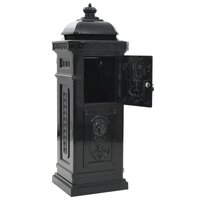 Pilaar brievenbus vintage stijl roestbestendig aluminium zwart 9