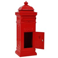 Pilaar brievenbus vintage stijl roestbestendig aluminium rood 4
