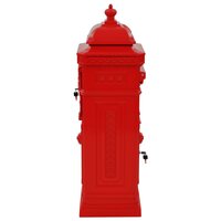 Pilaar brievenbus vintage stijl roestbestendig aluminium rood 6