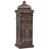 Pilaar brievenbus vintage stijl roestbestendig aluminium brons 2