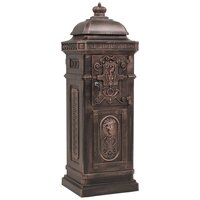 Pilaar brievenbus vintage stijl roestbestendig aluminium brons 6