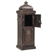 Pilaar brievenbus vintage stijl roestbestendig aluminium brons 8
