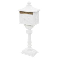 Staande brievenbus vintage stijl roestbestendig aluminium wit 2