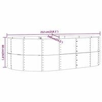 Verhoogde tuinbak antraciet 212x140x68 cm gegalvaniseerd staal 6