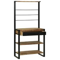 Keukenrek Bruin en zwart 80 x 40 x 160 cm Massief Mango Hout 2