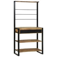 Keukenrek Bruin en zwart 80 x 40 x 160 cm Massief Mango Hout 3