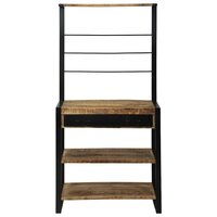 Keukenrek Bruin en zwart 80 x 40 x 160 cm Massief Mango Hout 5