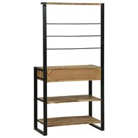 Keukenrek Bruin en zwart 80 x 40 x 160 cm Massief Mango Hout 7