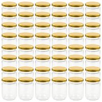 Jampotten met goudkleurige deksels 48 st 230 ml glas 2