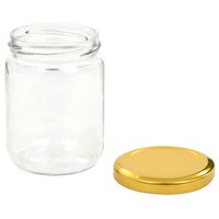 Jampotten met goudkleurige deksels 96 st 230 ml glas 5