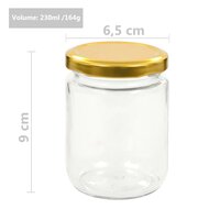 Jampotten met goudkleurige deksels 96 st 230 ml glas 7
