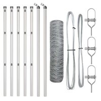 Afrasteringspaal Zilver 10 x 0,4 m (50 mm mesh) Staal 2