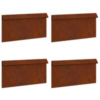 Slakkenhekje 4 pcs Roestig 50 x 3,5 x 25 cm Cortenstaal 2