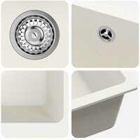 Spoelbak Wit 370 x 460 mm 80% Kwarts en 20% Hars 7