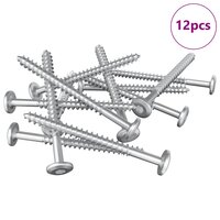 Houtschroeven 12 pcs Zilver M6 x 70 mm Staal 2
