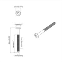 Meubelschroeven 2 pcs Zilver M6 x 85 mm Staal 6