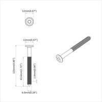 Meubelschroeven 2 pcs Zilver M6 x 120 mm Staal 6