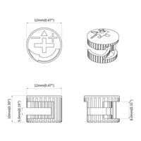 Cam Lock Moeren 2 pcs Zilver 12 x 10 mm Metaal 7
