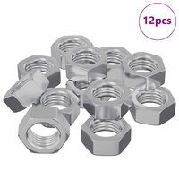 Zeshoekige Moer 12 pcs Zilver M6 Metaal 2