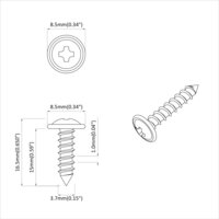Bout 12 pcs Zilver M4 x 16 mm Staal 6