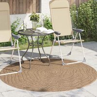 Vloerkleed Rond Moir&eacute; AGIRA Naturel &Oslash; 200 CM Polyester 3