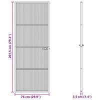 Huisdeur 76 x 201,5 x 3,5 cm Aluminium en Gehard Glas 7