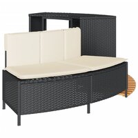 Hottub-ombouw poly rattan en massief acaciahout zwart 5