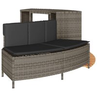 Hottub-ombouw poly rattan massief acaciahout grijs 5
