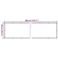 Balkonscherm 300x90 cm PVC antracietkleurig 6