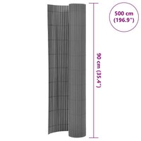 Tuinafscheiding dubbelzijdig 90x500 cm PVC grijs 6