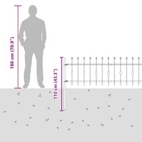 Spijlenhekwerk Zwart 200 x 130 cm Gepoedercoat staal 8