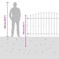 Spijlenhekwerk Zwart 200 x 150 cm Gepoedercoat staal 8