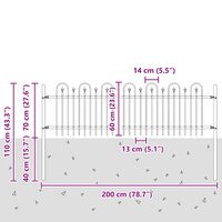 Spijlenhekwerk Zwart 200 x 130 cm Gepoedercoat staal 7