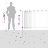 Spijlenhekwerk Zwart 200 x 130 cm Gepoedercoat staal 8