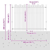 Spijlenhekwerk Zwart 200 x 200 cm Gepoedercoat staal 7
