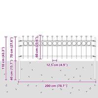 Spijlenhekwerk Zwart 200 x 130 cm Gepoedercoat staal 7