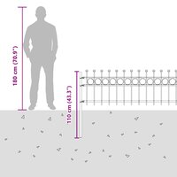 Spijlenhekwerk Zwart 200 x 130 cm Gepoedercoat staal 8