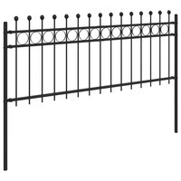 Spijlenhekwerk Zwart 200 x 130 cm Gepoedercoat staal 4