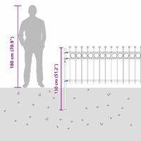 Spijlenhekwerk Zwart 200 x 130 cm Gepoedercoat staal 8