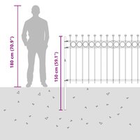 Spijlenhekwerk Zwart 200 x 150 cm Gepoedercoat staal 8
