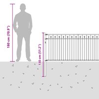 Spijlenhekwerk Zwart 200 x 130 cm Gepoedercoat staal 8