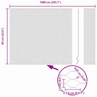 Hexagon Hek Grijs 0,6 x 10 m PVC 9