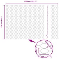 Hexagon Hek Grijs 1,2 x 10 m PVC 9