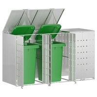 Containerberging voor 3 bakken Zilver 340 x 77.5 x 115.5 cm 3