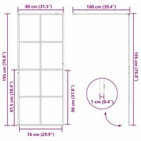 Inloopdouchewand Goud 80 x 195 cm gehard glas 8