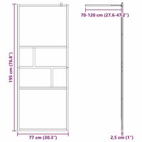 Inloopdouchewand Zwart 80 x 195 x 0.5 cm Glas en Aluminium 7