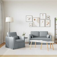 Bankstel 2 pcs Lichtgrijs 139 x 78 x 80 cm Stof 3